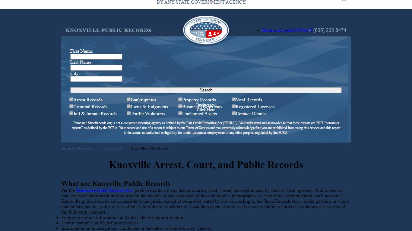 Knoxville Arrest and Public Records - StateRecords.org